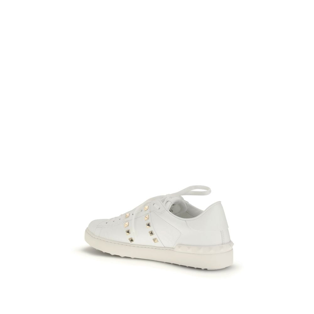 Valentino Garavani White Calf Leather Bos Taurus Low Top Sneakers