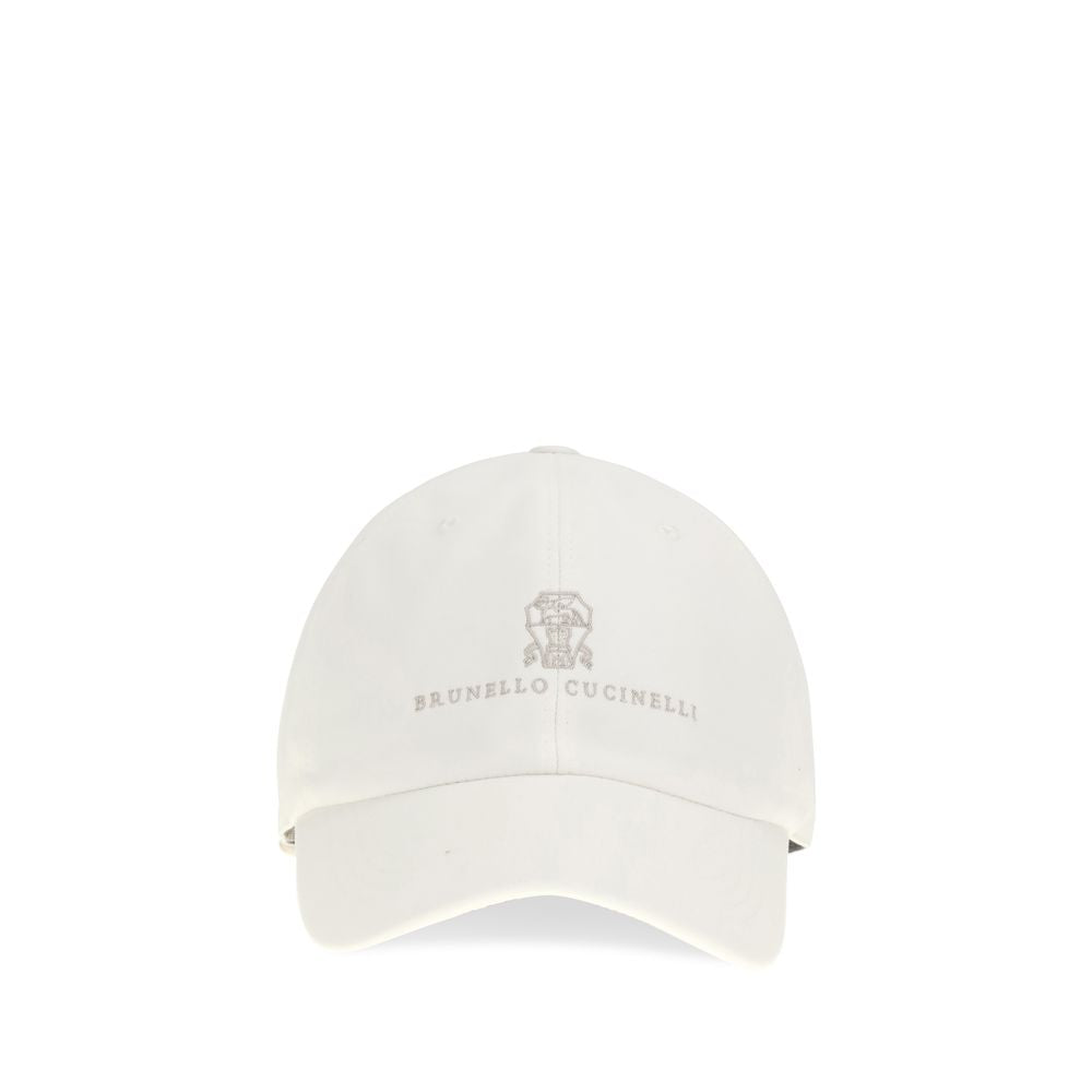 Brunello Cucinelli White Cotton Cap (Baseball Hat)