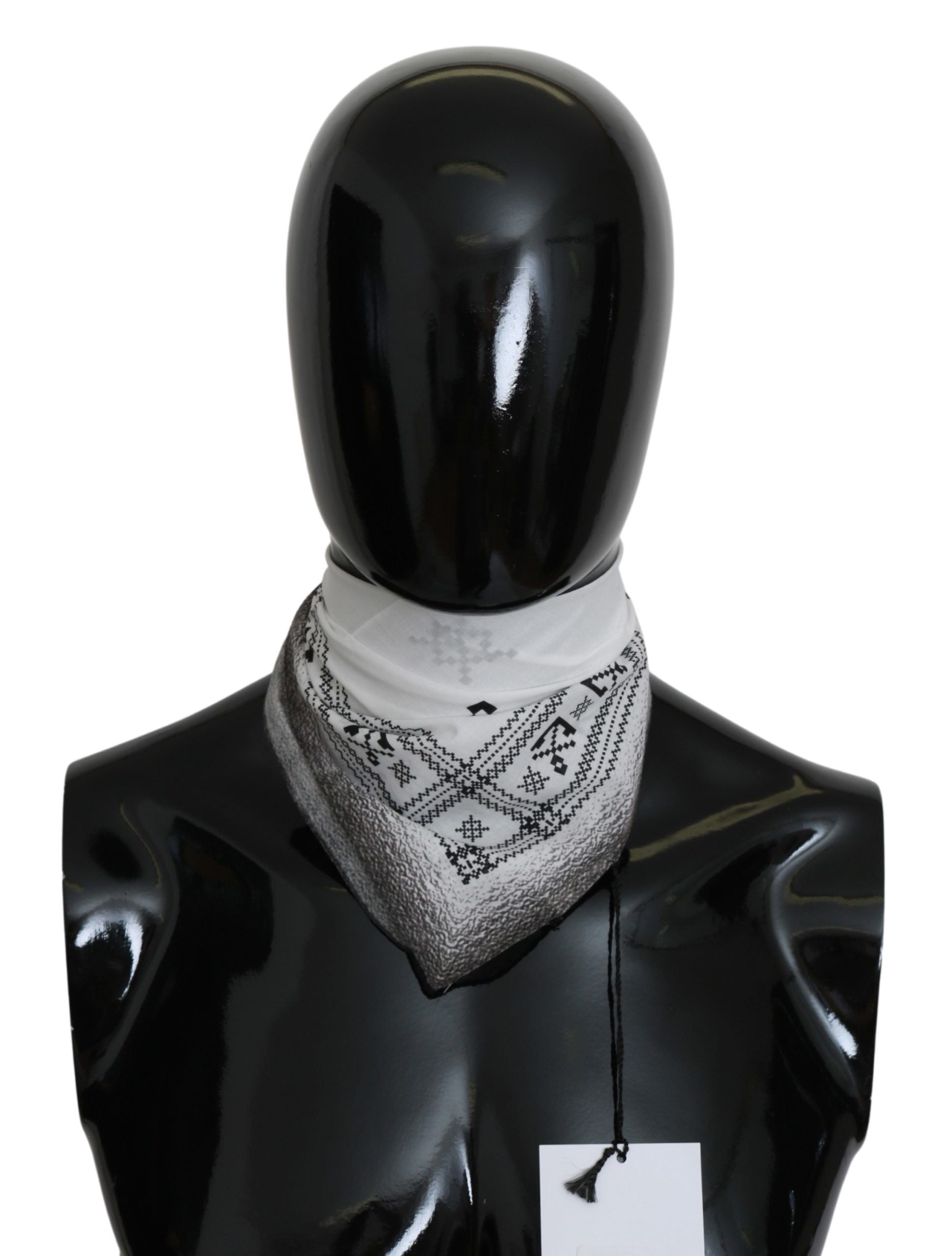 Costume National White Printed Bandana Cotton Scarf
