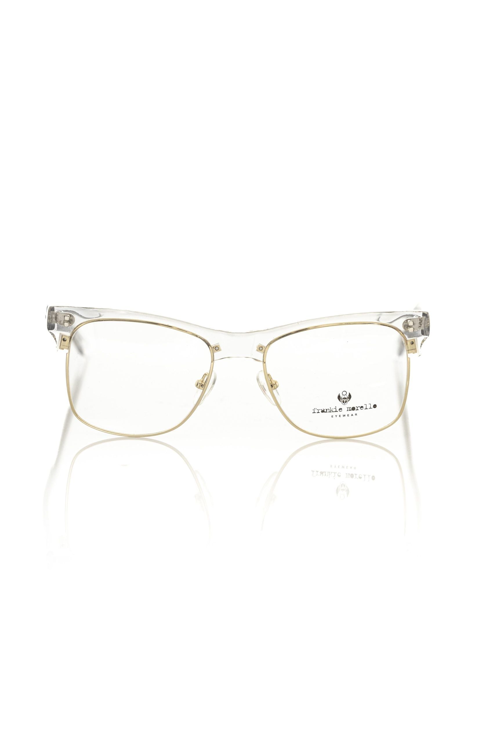 Frankie Morello Gold Metallic Unisex Eyeglass Frame