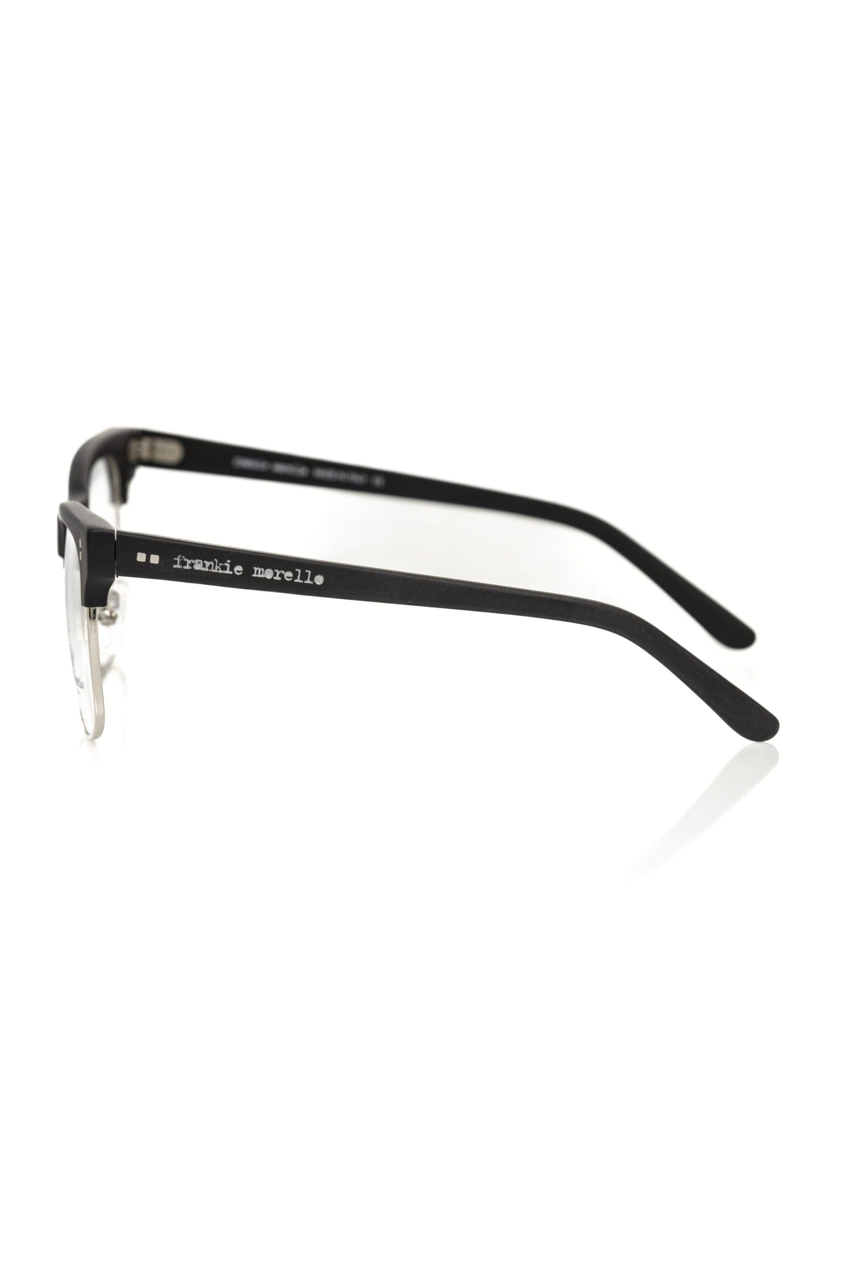 Frankie Morello Black Metallic Unisex Eyeglass Frame