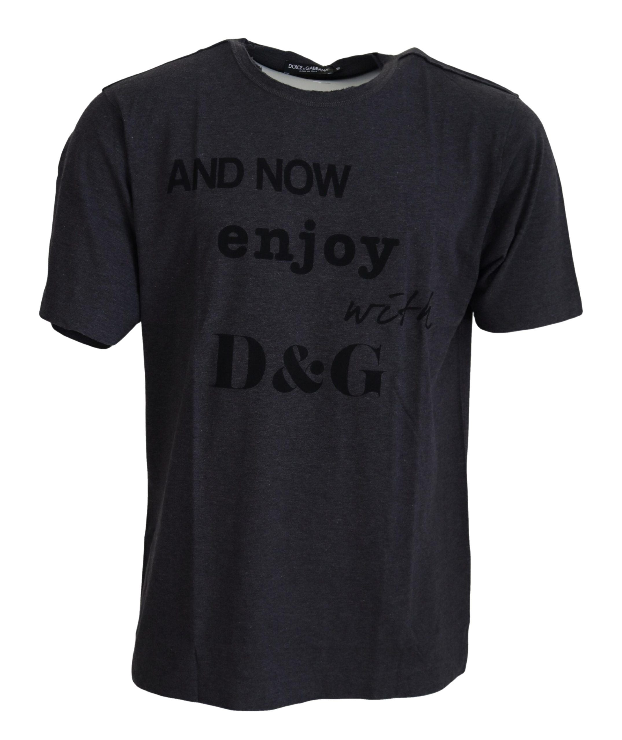 Dolce & Gabbana Gray Crewneck Cotton Short Sleeve T-shirt
