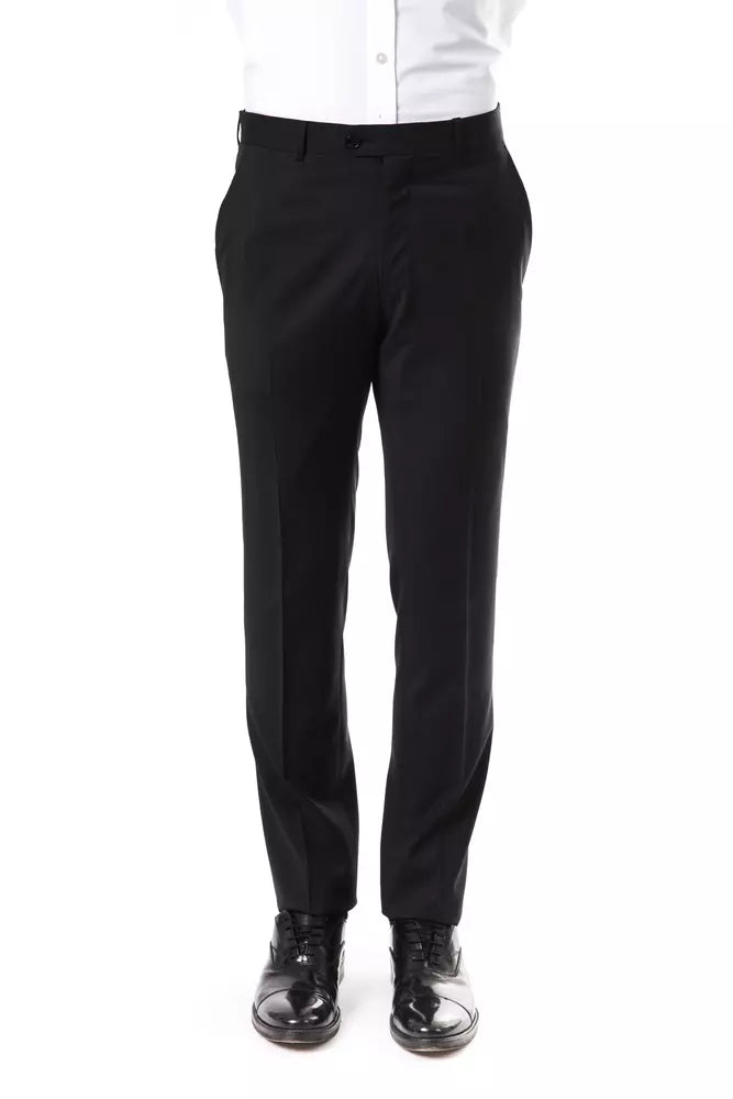 Uominitaliani Gray Wool Mens Suit Pant