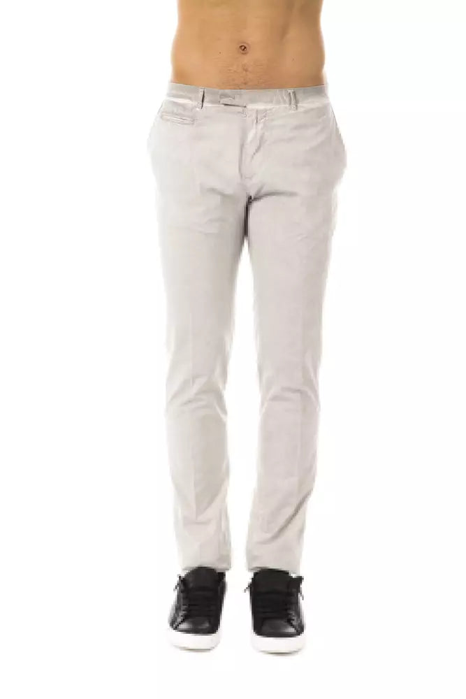 Uominitaliani Gray Cotton Mens Pant