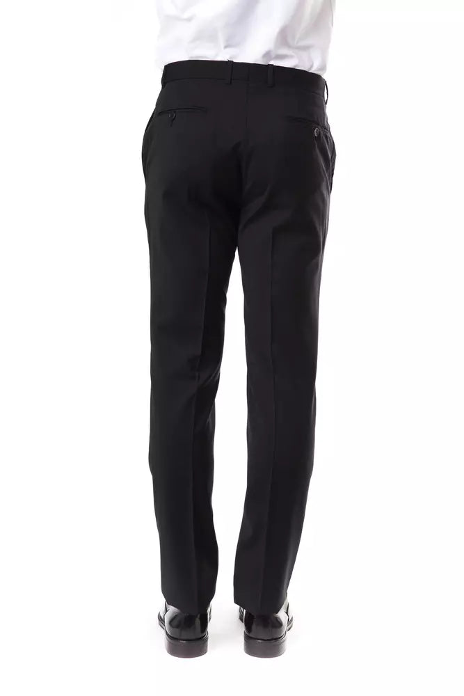 Uominitaliani Gray Wool Mens Suit Pant