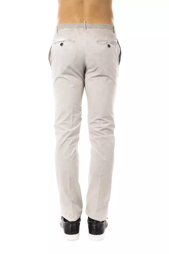 Uominitaliani Gray Cotton Mens Pant