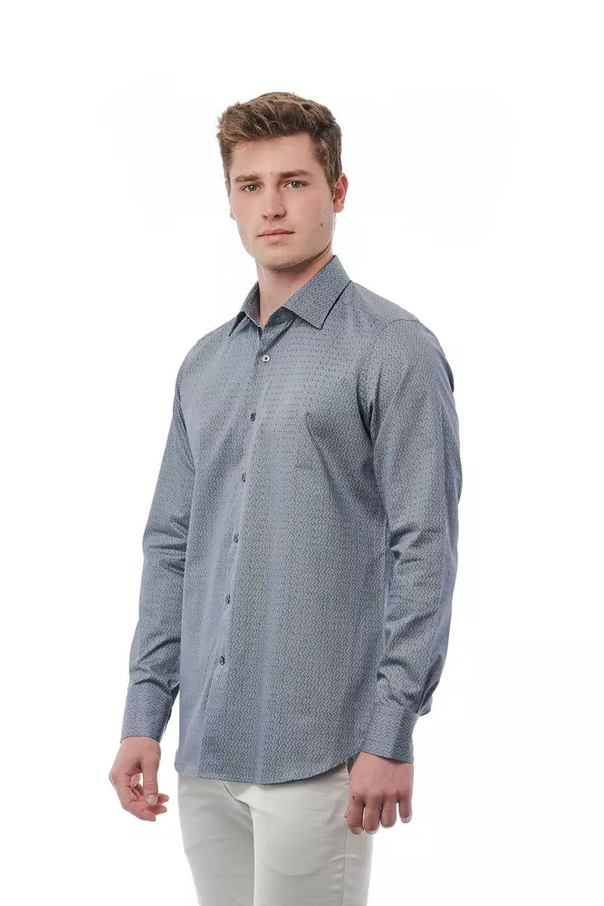 Bagutta Black Cotton Men's Shirt