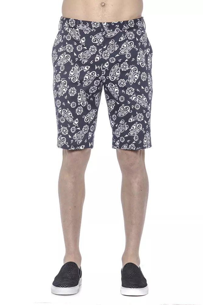 PT Torino Blue Cotton Men Bermuda Short