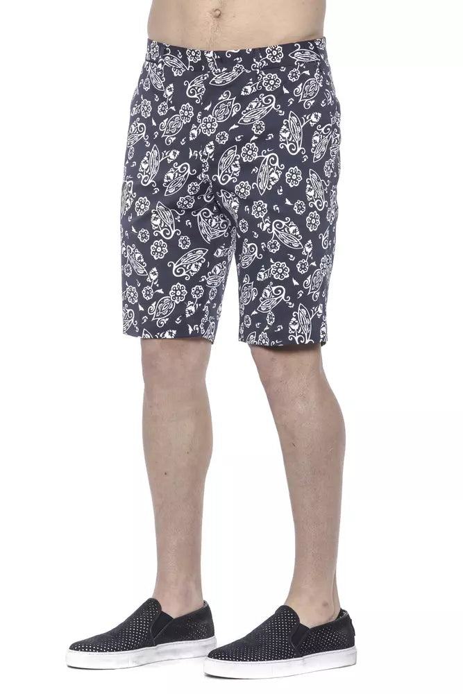 PT Torino Blue Cotton Men Bermuda Short
