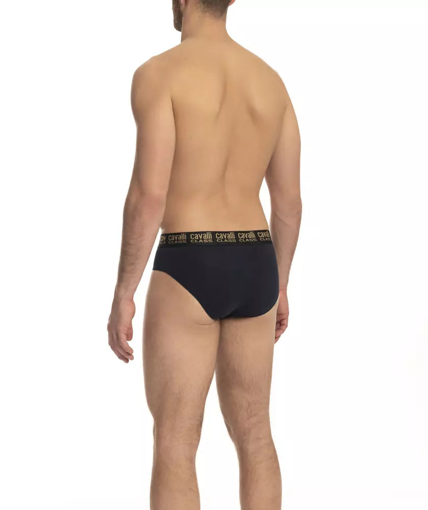 Cavalli Class Blue Cotton Men's Brief Pair