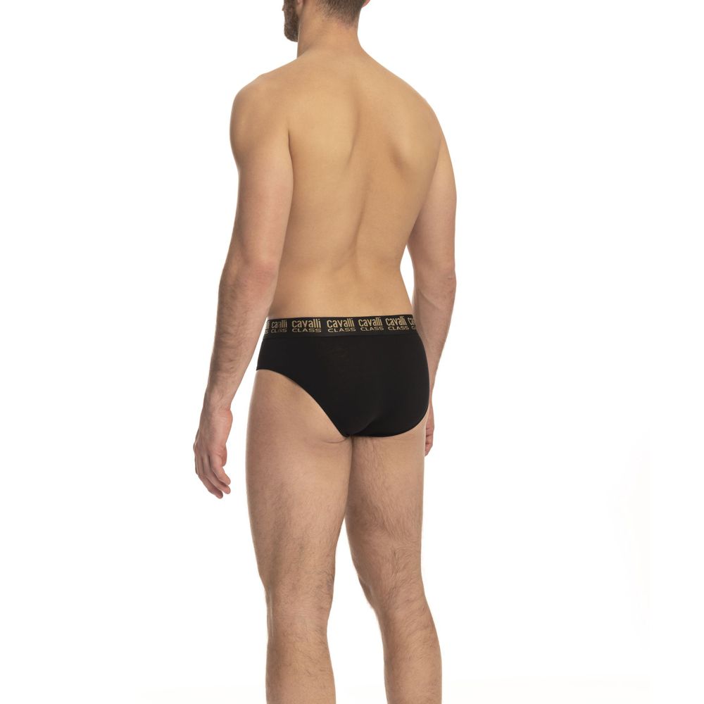 Cavalli Class Black Cotton Men's Brief Pair
