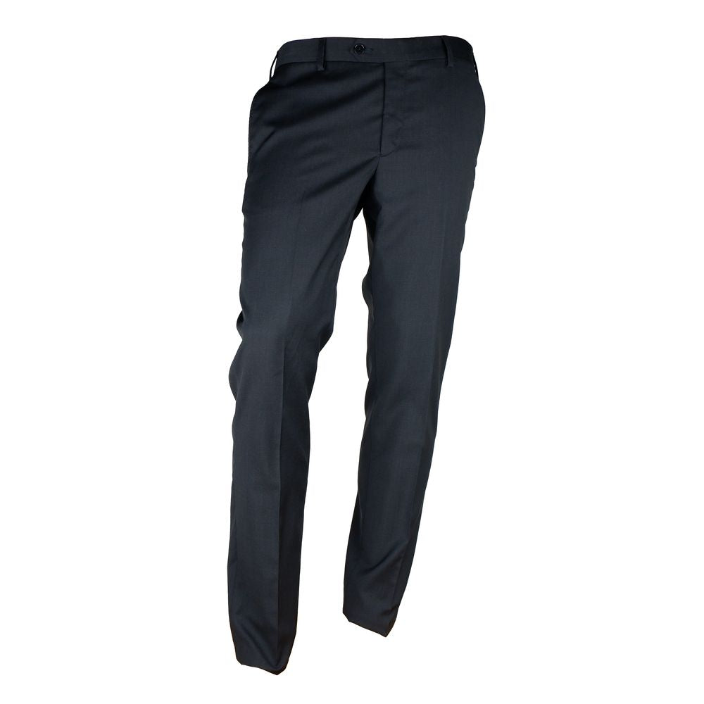 Made in Italy Black Wool Men's Suit