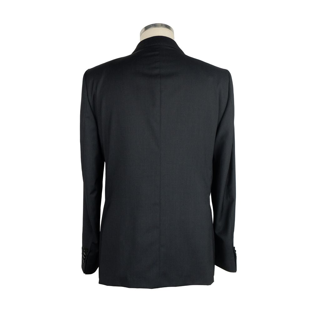 Made in Italy Black Wool Men's Suit