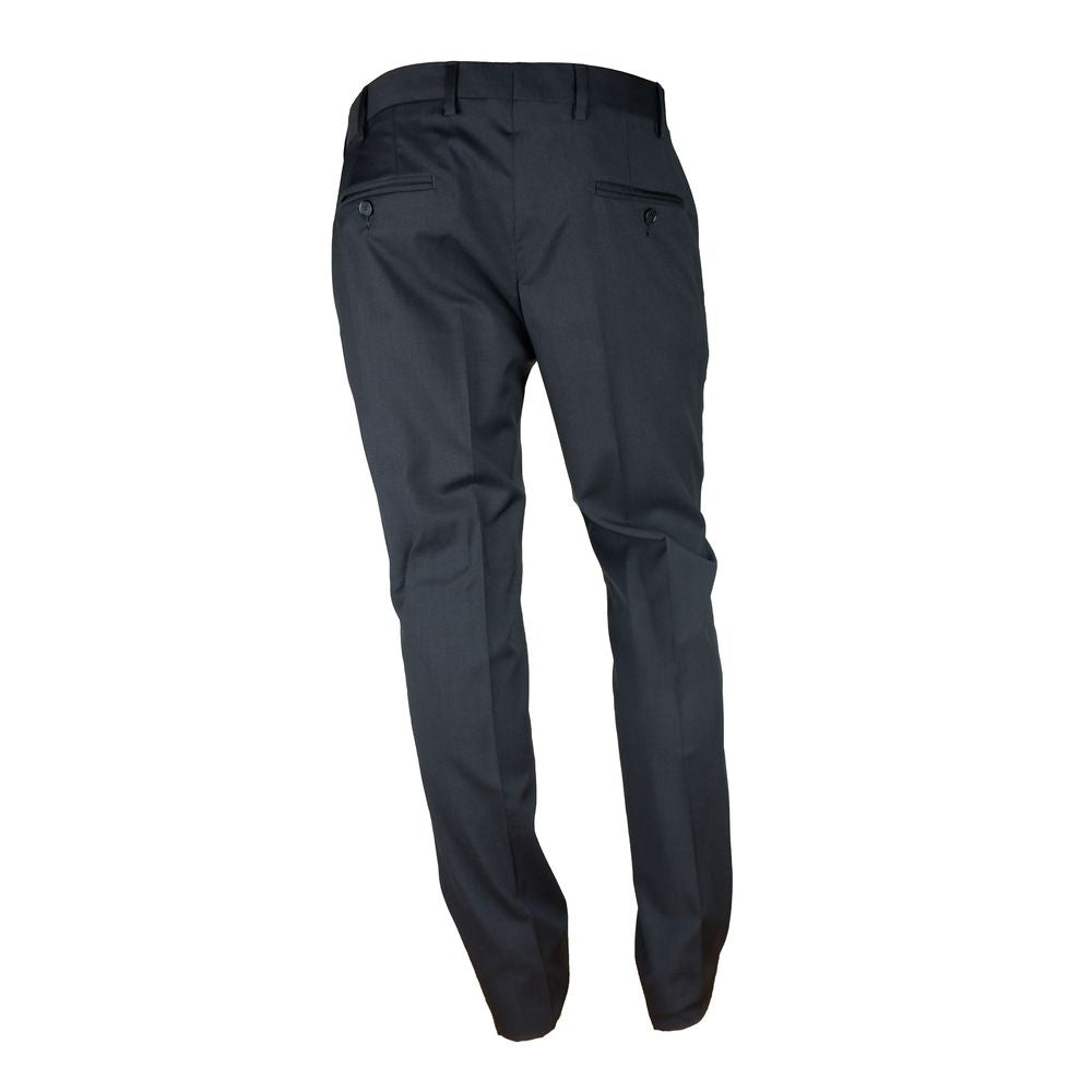 Made in Italy Black Wool Men's Suit