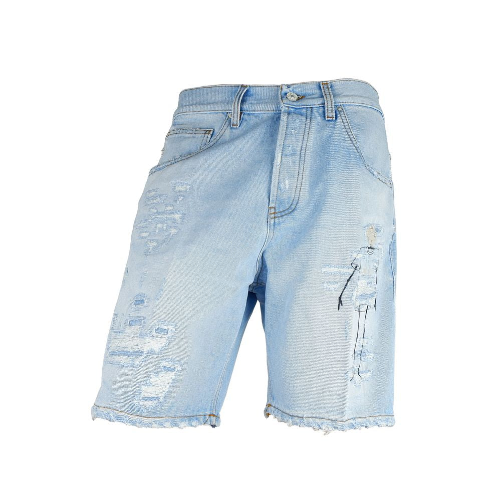 Don The Fuller Light Blue Cotton Men's Bermuda Short
