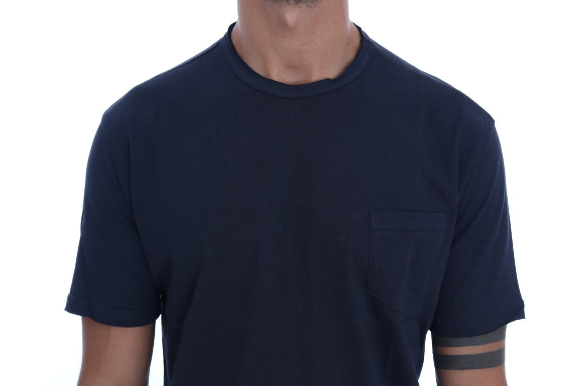 Daniele Alessandrini Blue Cotton Crewneck T-Shirt