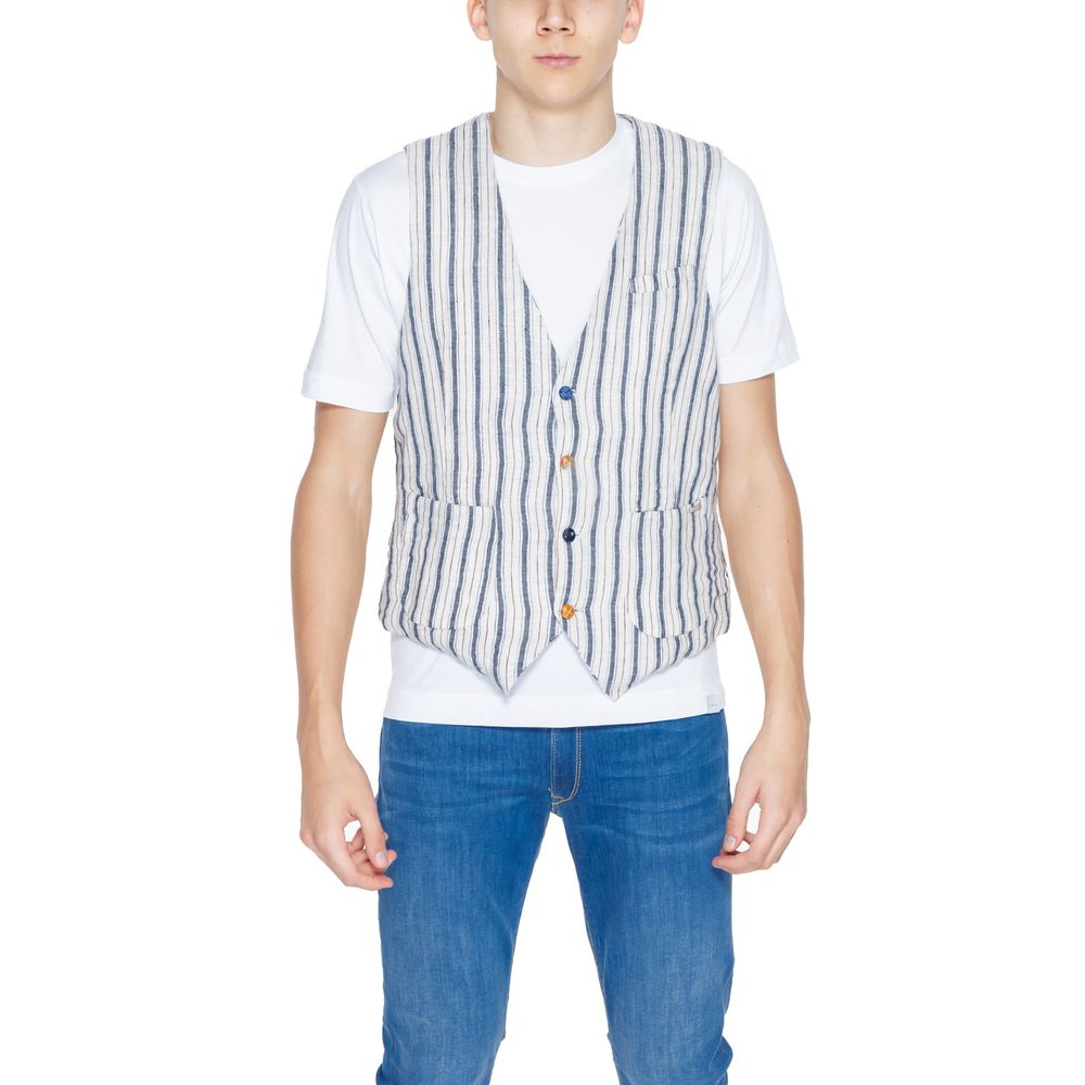 Gianni Lupo Beige Cotton Waistcoat