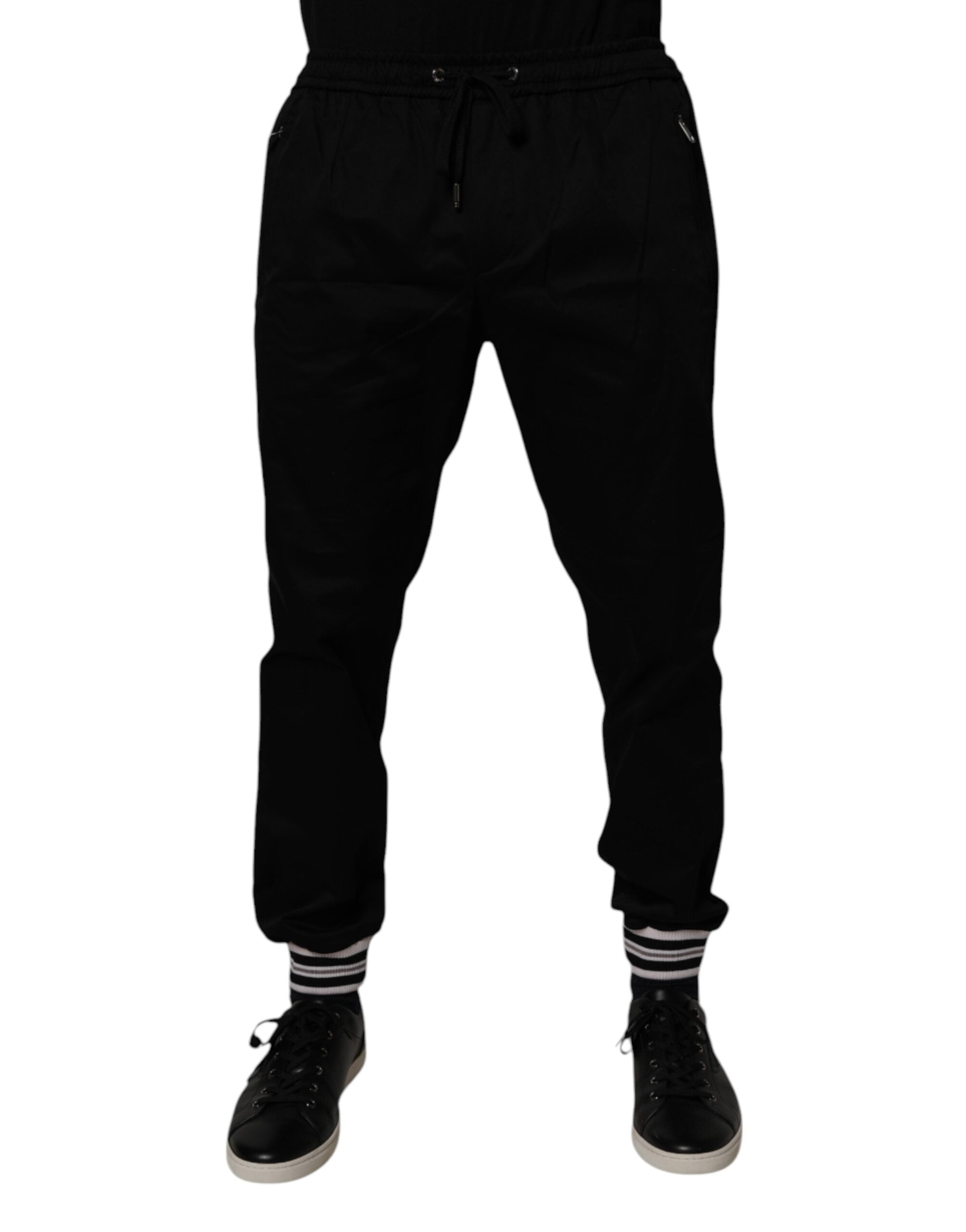Dolce & Gabbana Black Cotton Stretch Jogger Sweatpants Pants