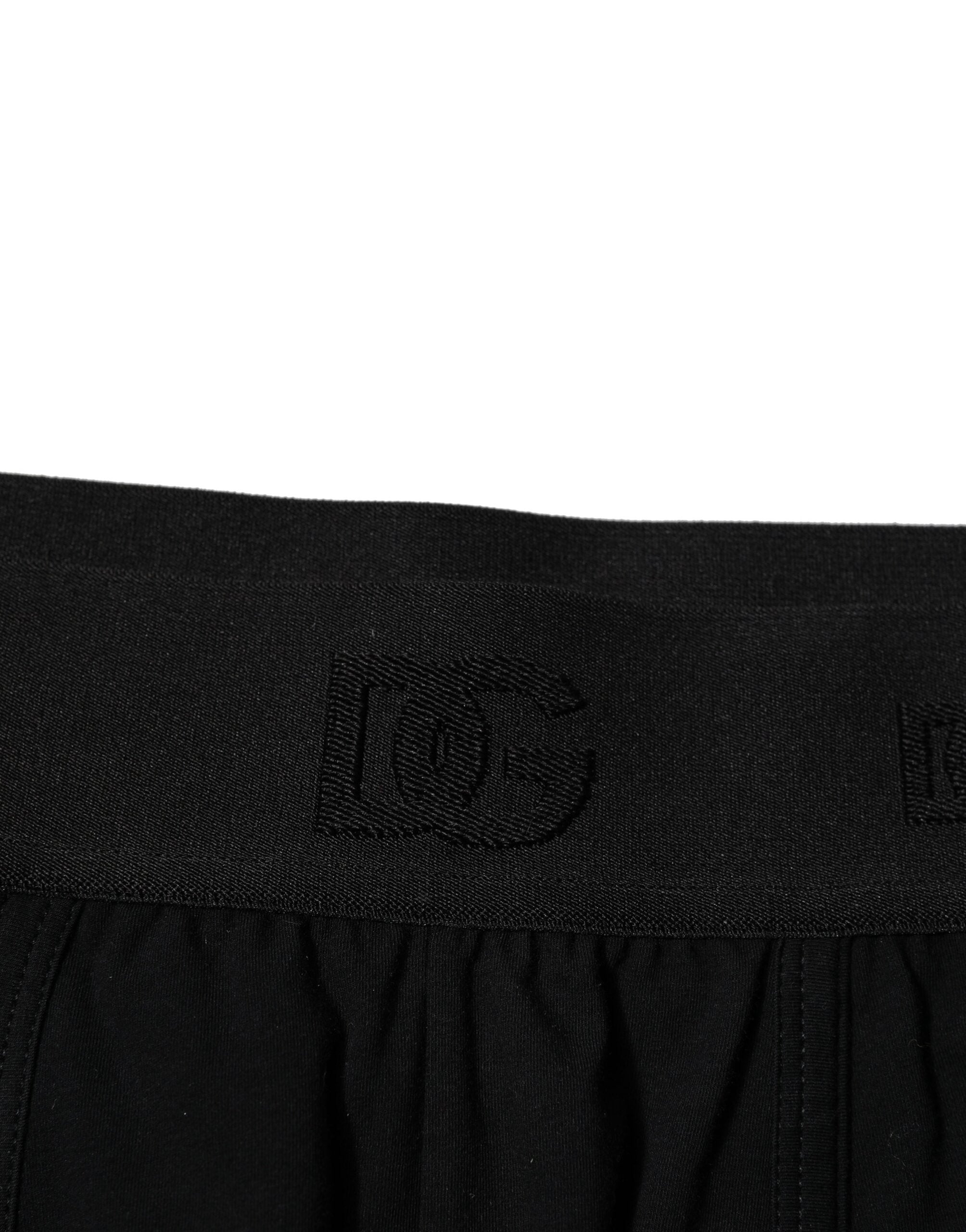 Dolce & Gabbana Black Cotton Stretch Regular Boxer Underwear