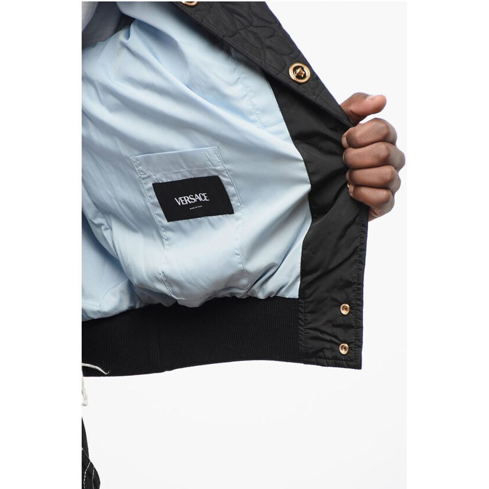 Versace Quilted BAROCCO Bomber Jacket with Jewel Buttons