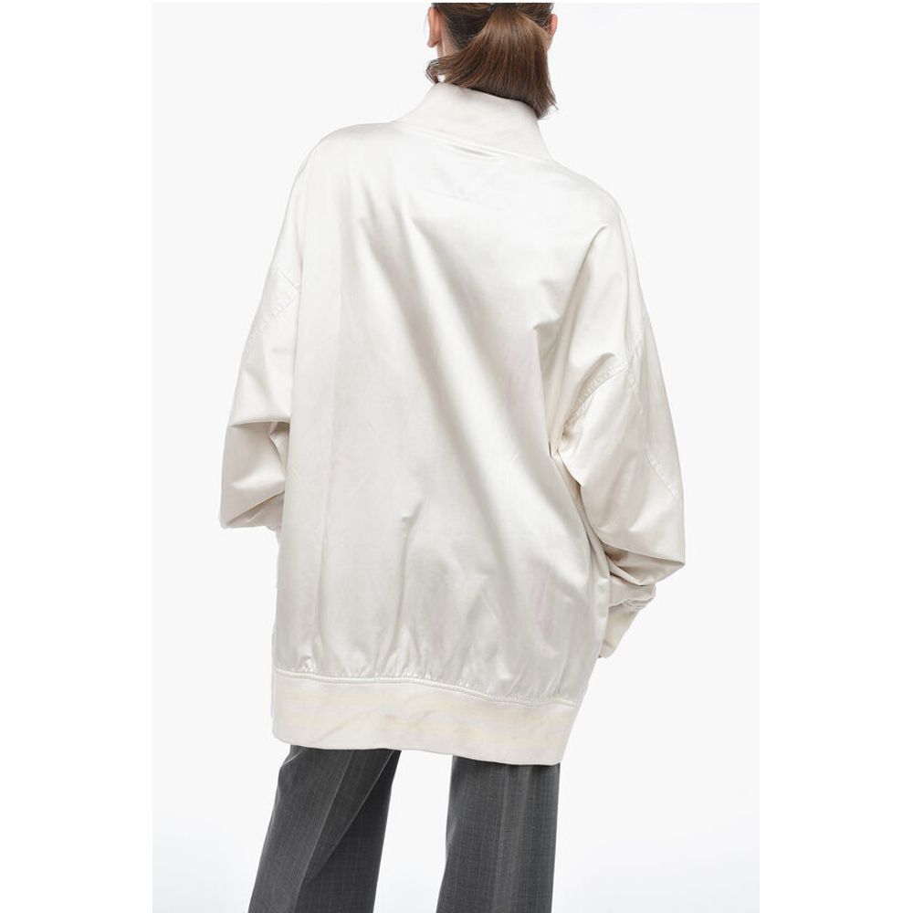Maison Margiela MM6 Satin Oversized Bomber Jacket with Vintage Effect