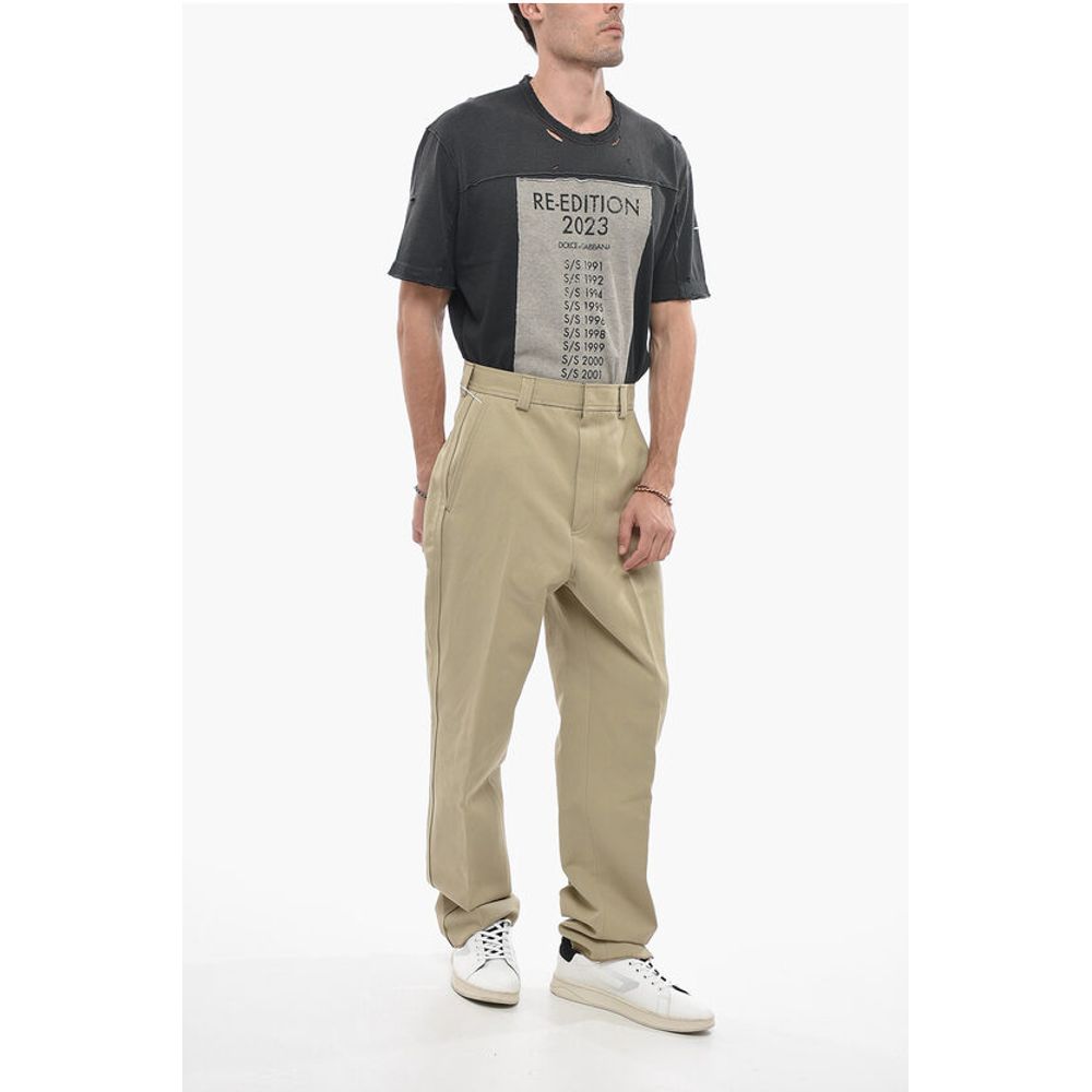Ermenegildo Zegna Cotton Blend Chinos Pants with Hidden Closure