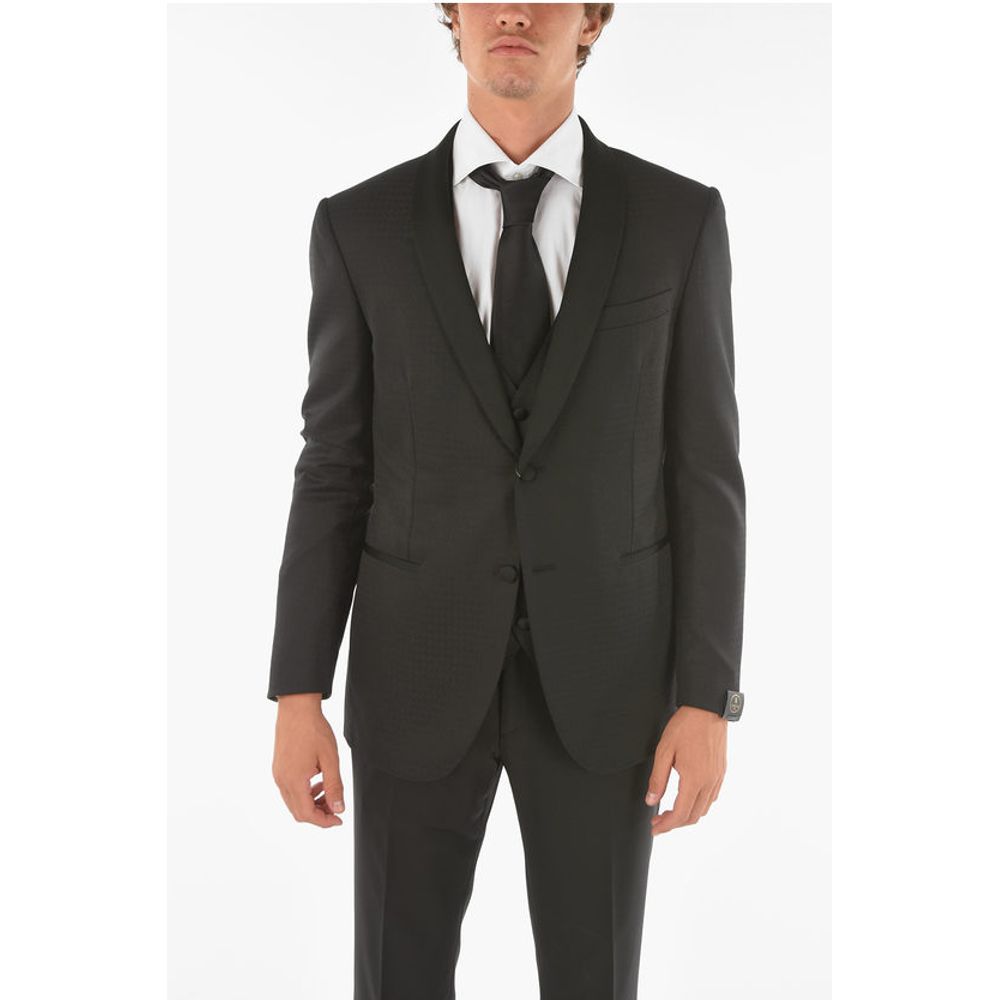 Corneliani center vent shawl lapel CERIM.ACADEMY 3 piece waistcoat suit