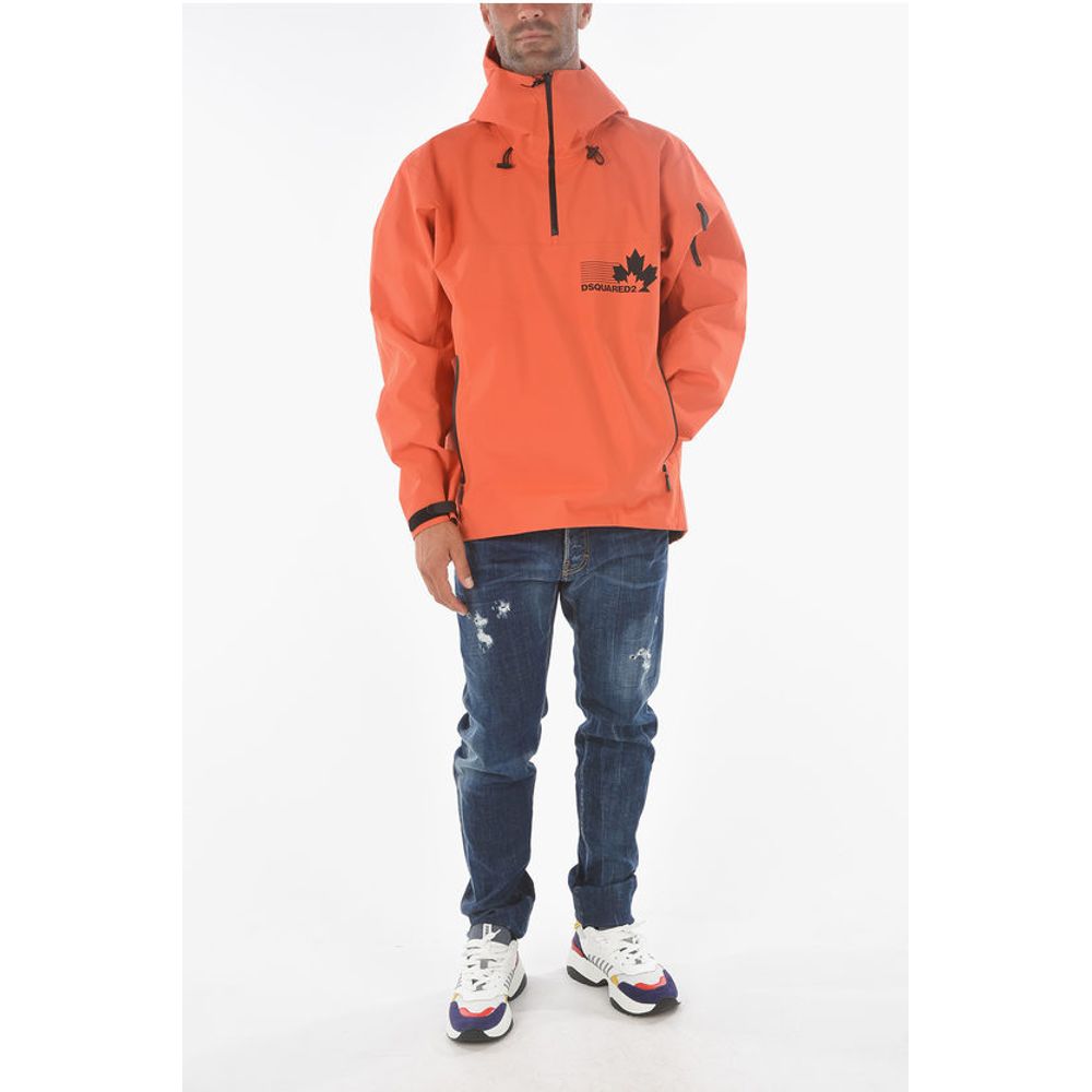 Dsquared² Contrasting Details Solid Color Anorak With Hood