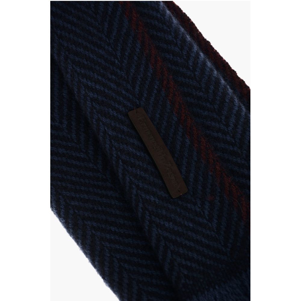 Ermenegildo Zegna herringbone patterned cashmere scarf