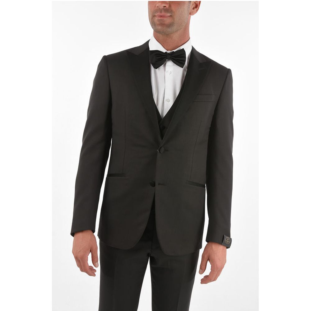 Corneliani center vent peak lapel CERIM.ACADEMY 3 piece waistcoat suit