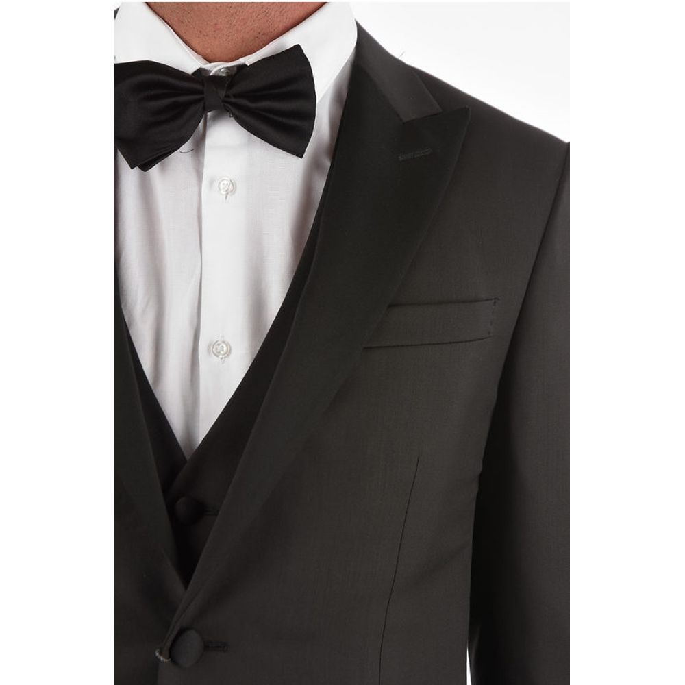 Corneliani center vent peak lapel CERIM.ACADEMY 3 piece waistcoat suit