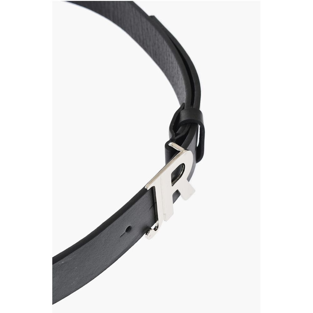 John Richmond Solid Color Leather Belt 35mm