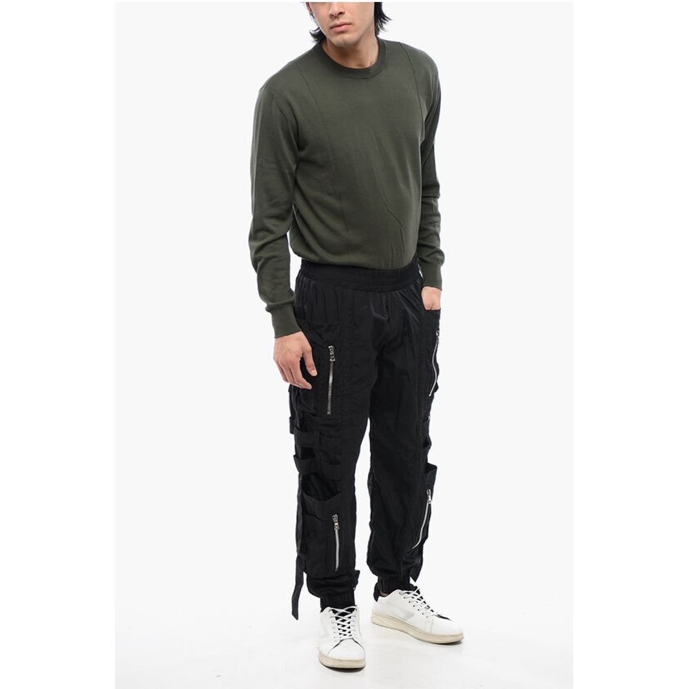 Balmain Nylon BANDED Cargo Pants with Cuffs