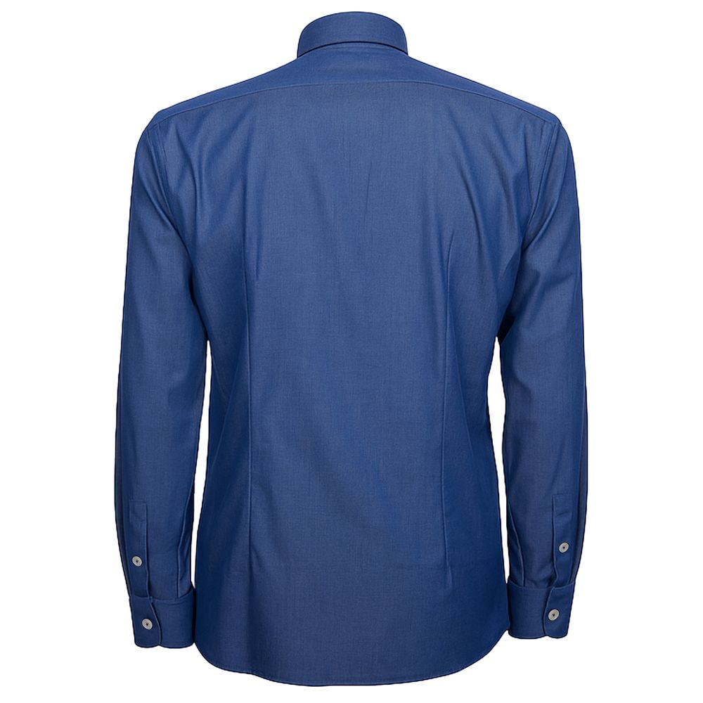 Loro Piana Made in Italy Blue Cotton Men's Shirt