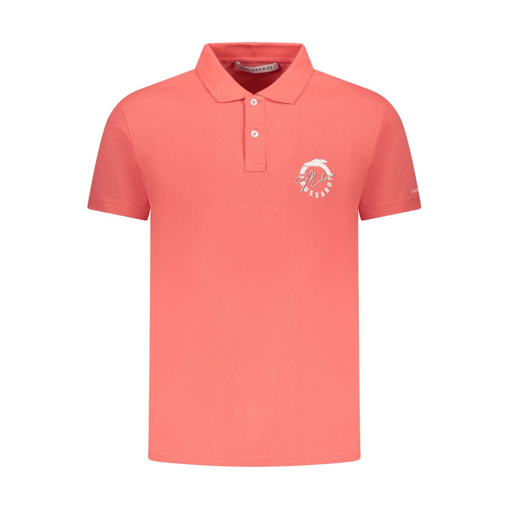 Trussardi Pink Cotton Men Polo Shirt