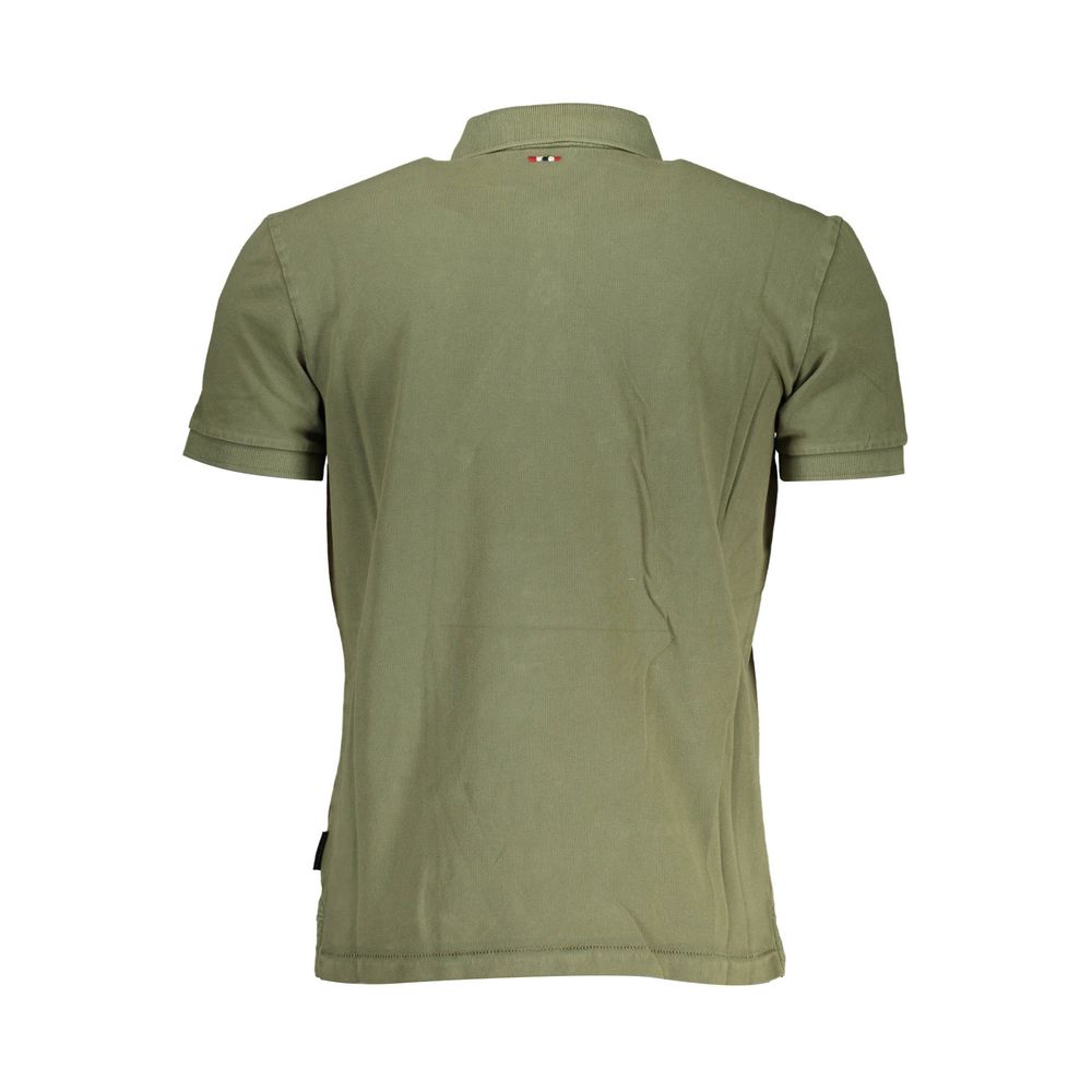 Napapijri Green Cotton Men Polo Shirt