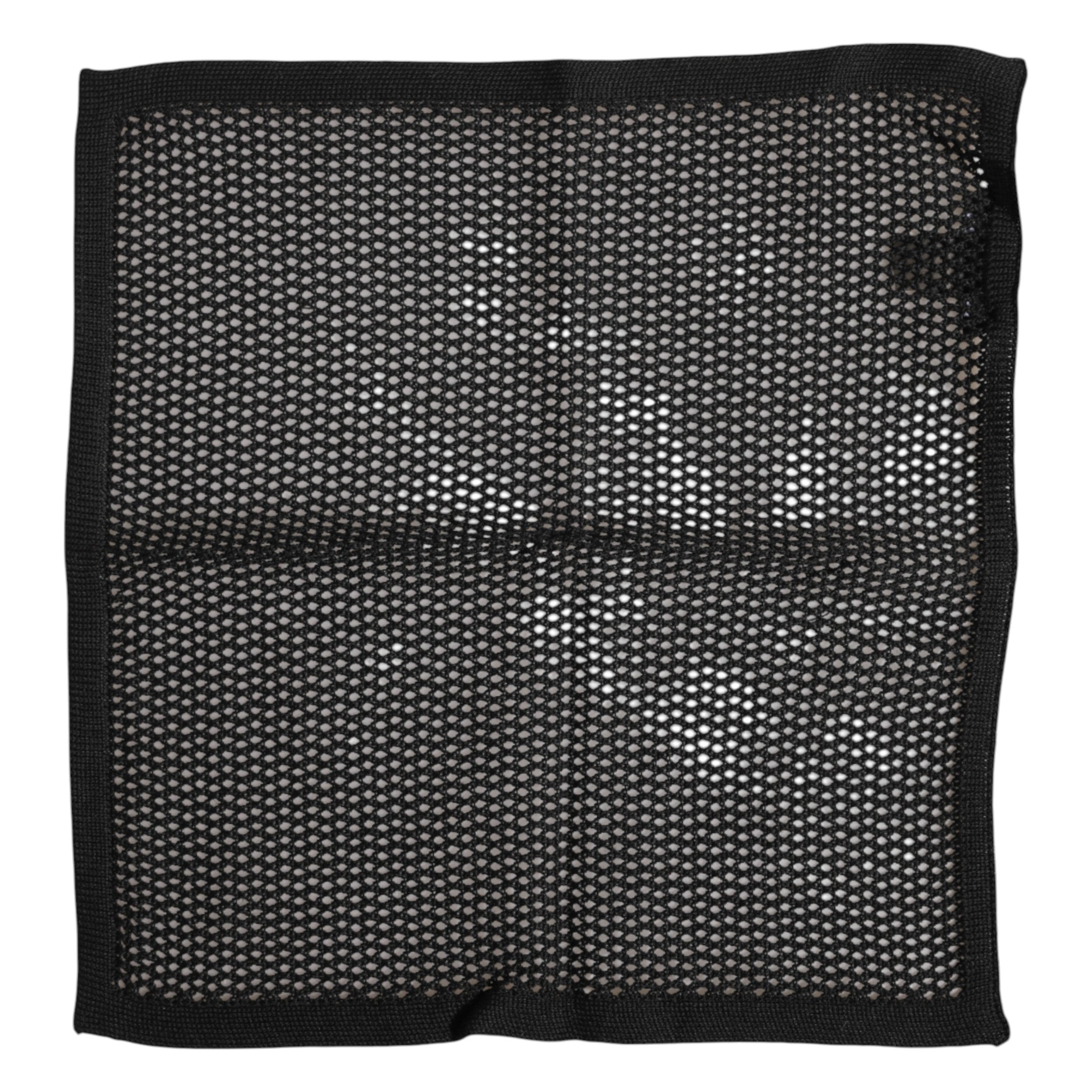 Dolce & Gabbana Black Patterned Cotton Square Foulard Scarf