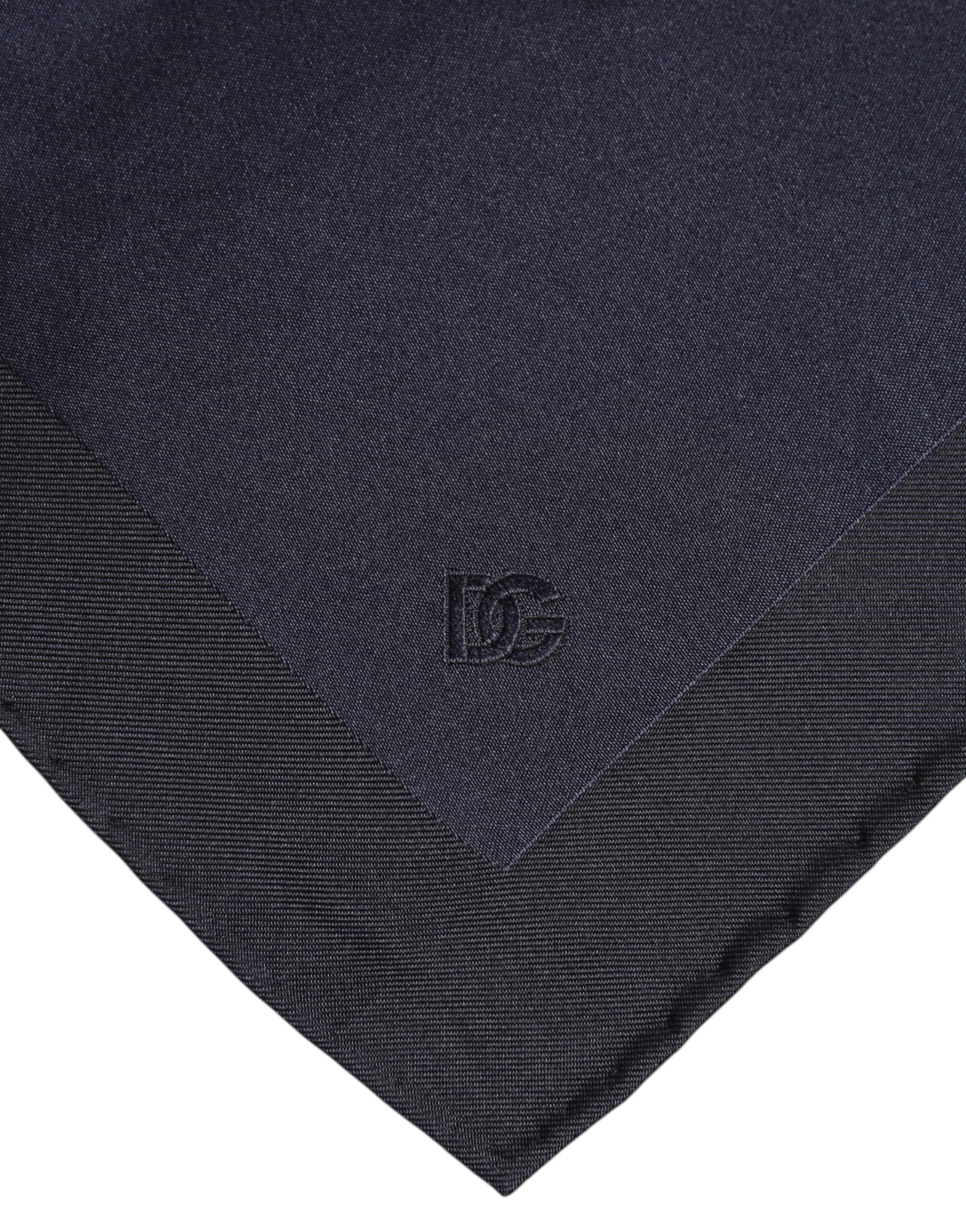 Dolce & Gabbana Dark Blue Silk Square Men Foulard Scarf