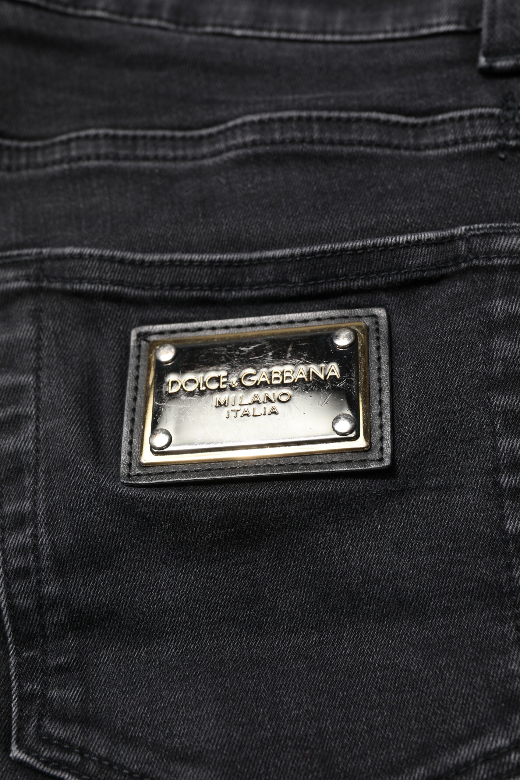 Dolce & Gabbana Black Cotton Skinny Men Denim Jeans