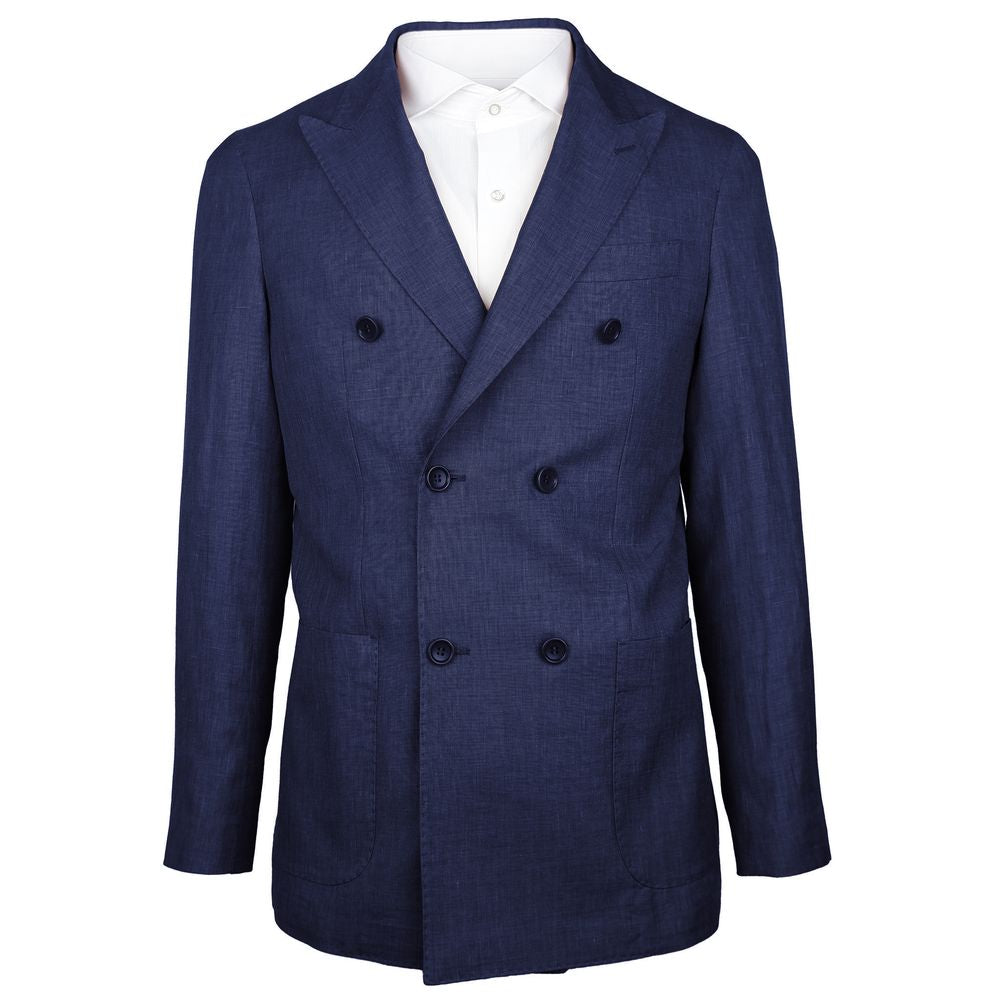 Loro Piana Made in Italy Blue Linen Blazer