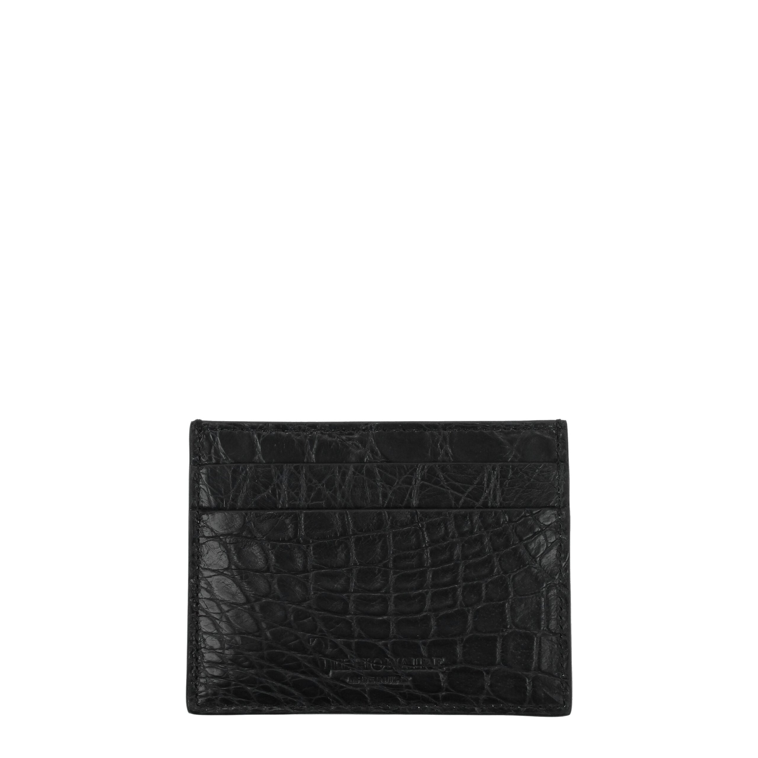 Billionaire Italian Couture Black Crocodile Cardholders