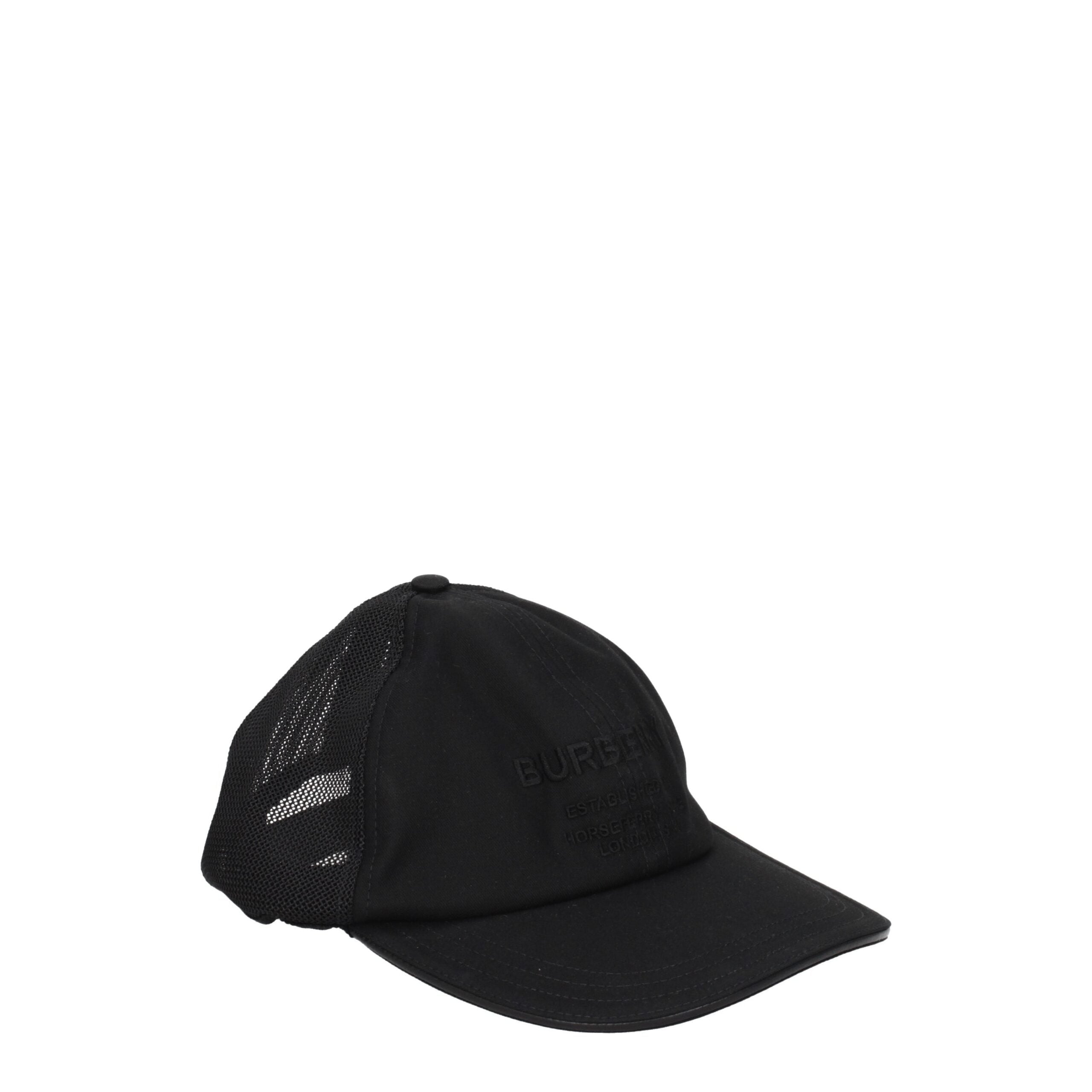 Burberry Black Cotton Caps (Baseball Hat)