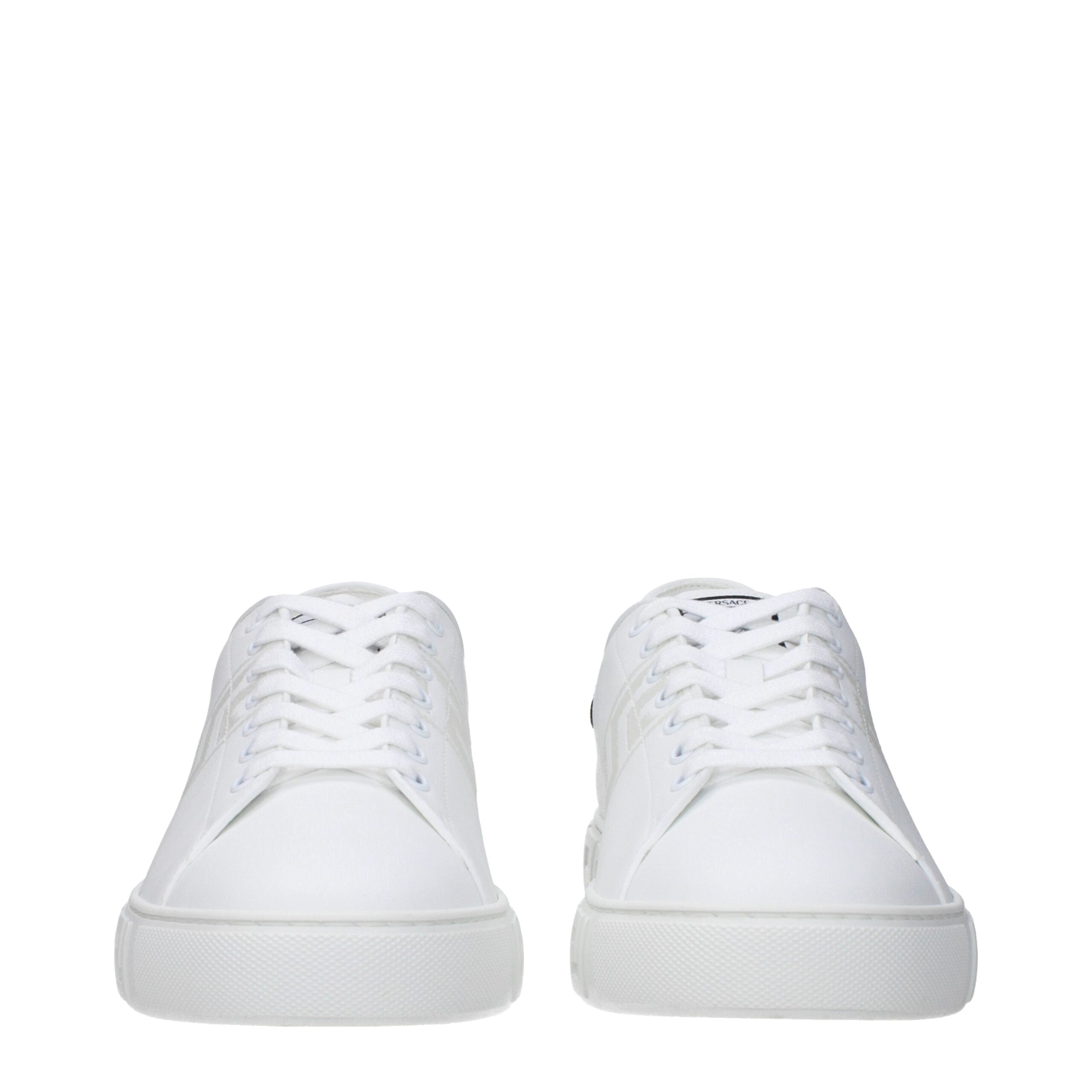 Versace White Leather Low Tops