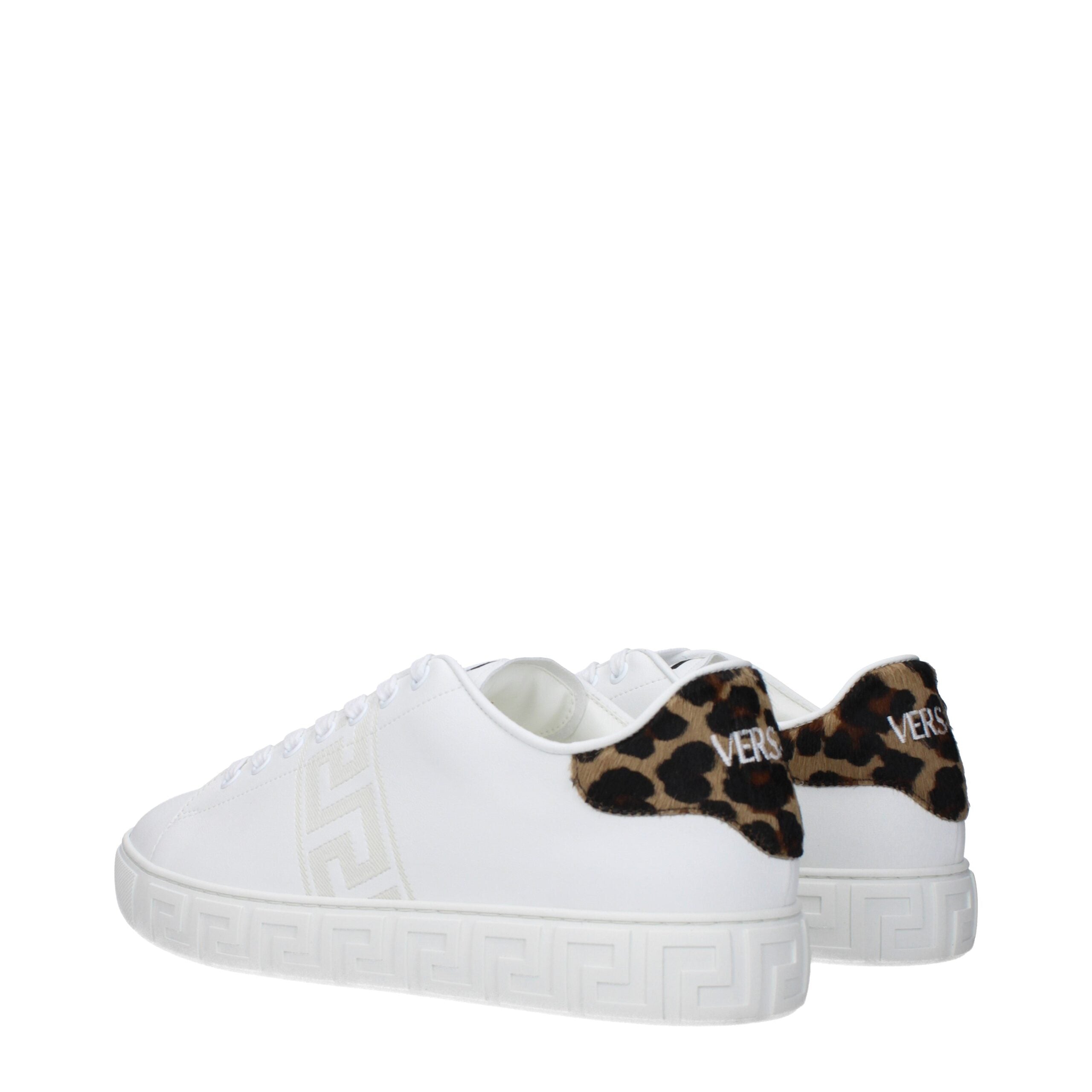 Versace White Leather Low Tops