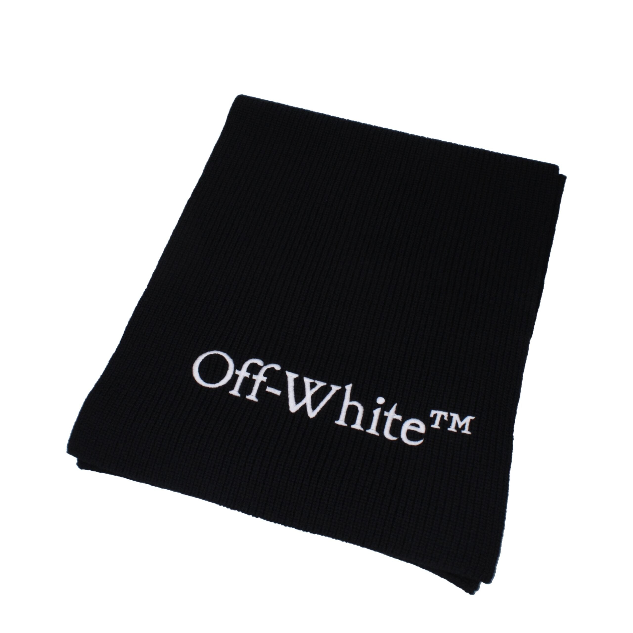 Off-White Black Wool Scarves