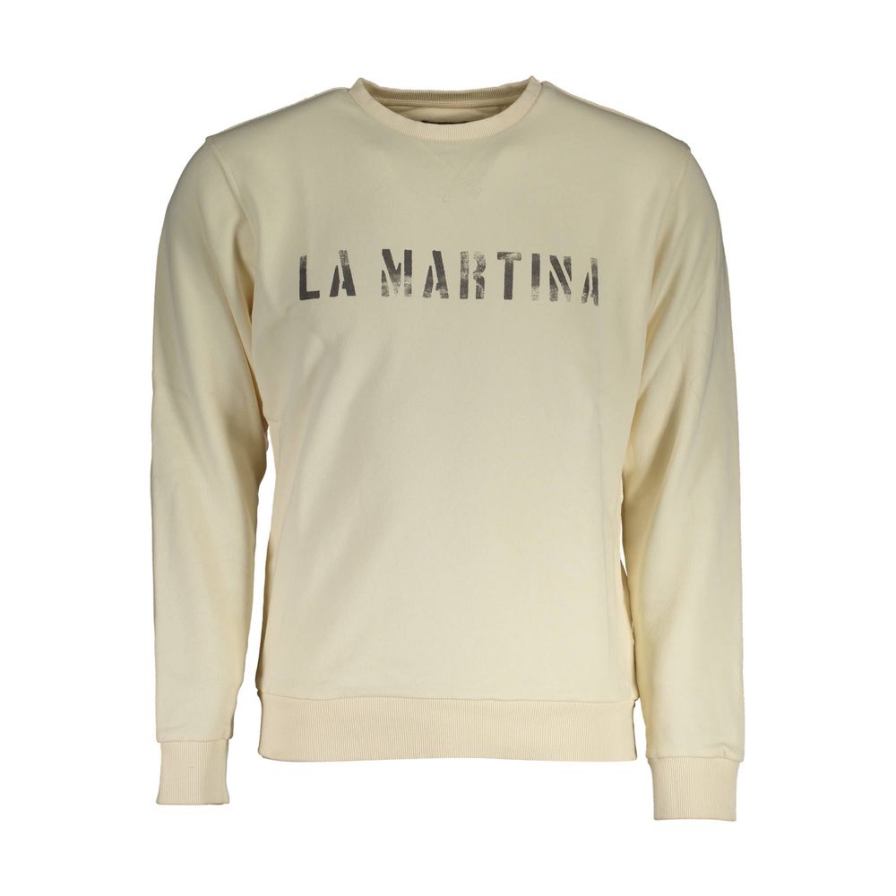 La Martina White Cotton Sweater