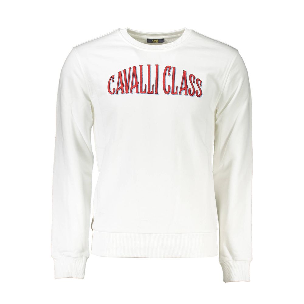 Cavalli Class White Cotton Sweater