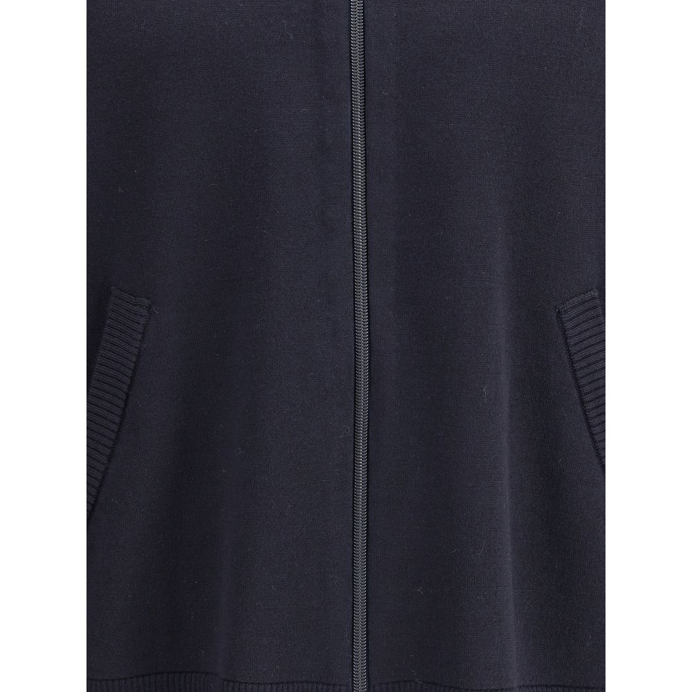 Thom Browne Double Face Full Zip Up Cardigan In Meri