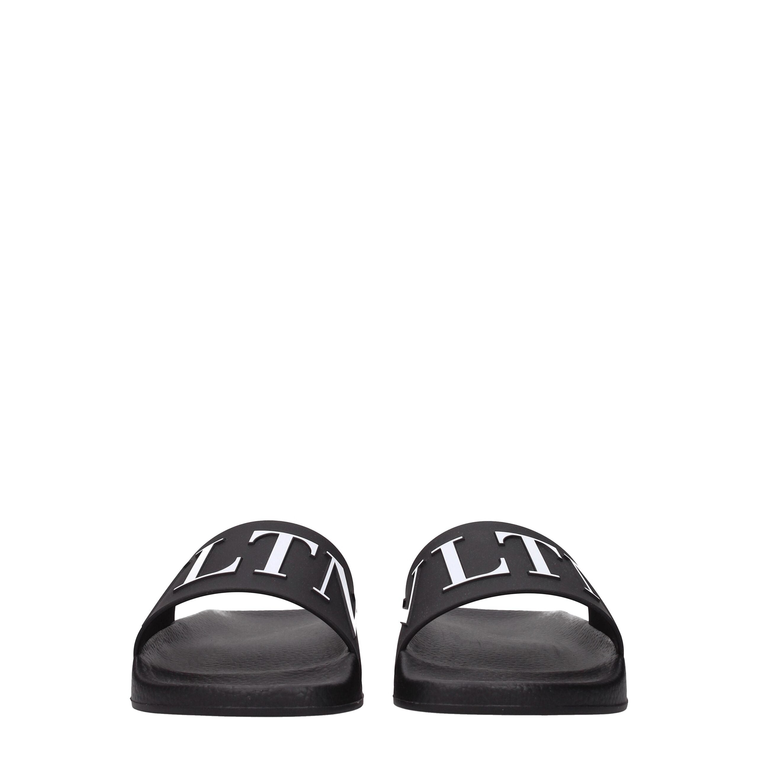 Valentino Garavani Black Cotton Slippers Sandals