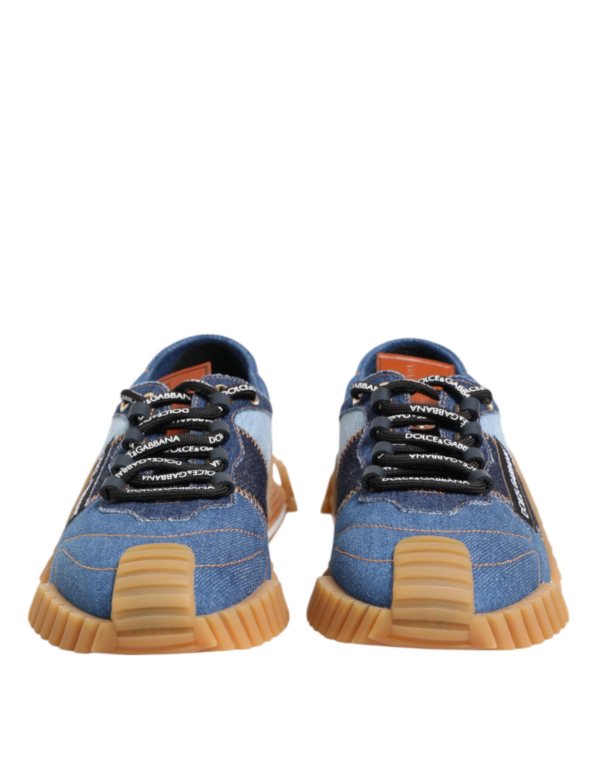 Dolce & Gabbana Blue Lace Up Low Top NS1 Sneakers Shoes